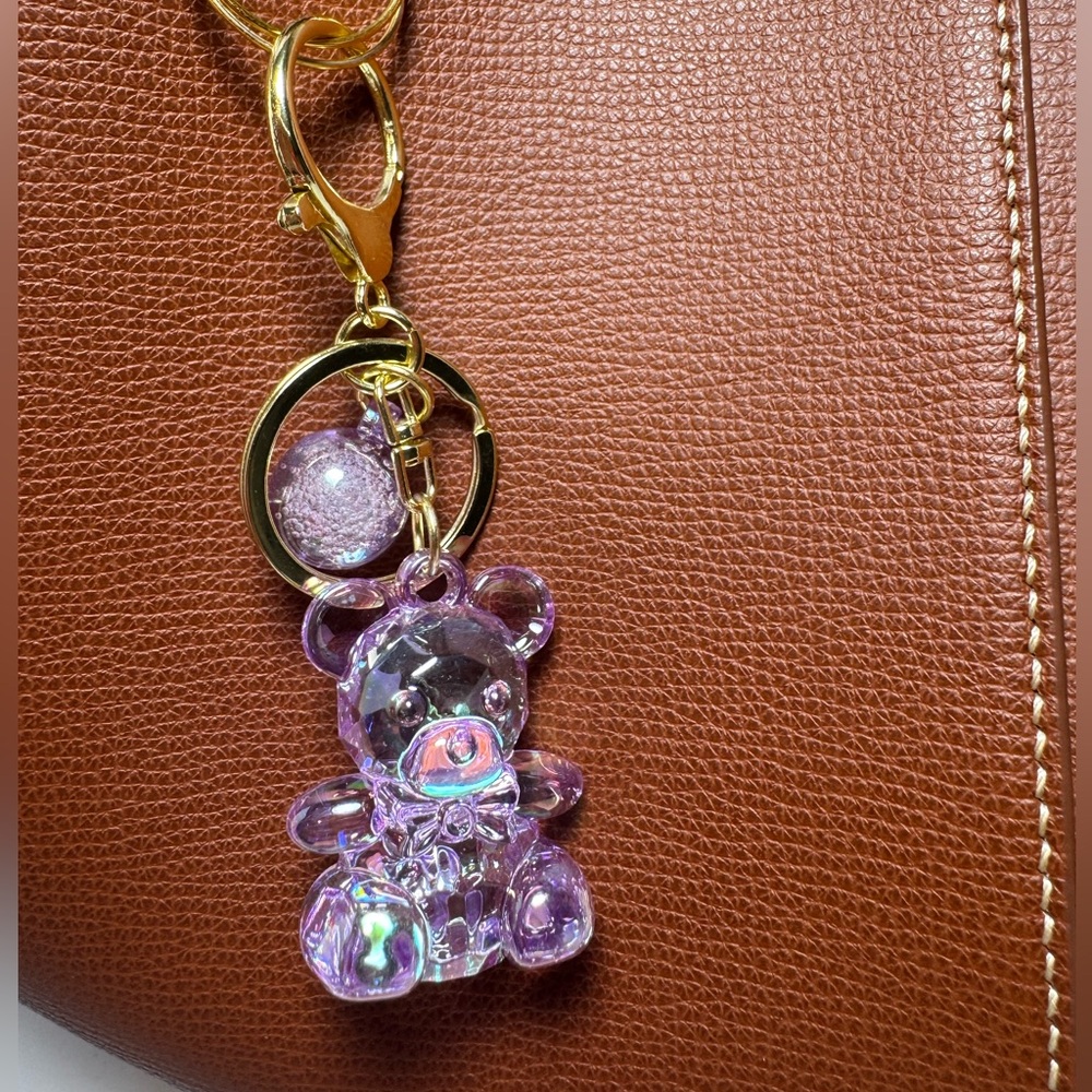 Purple Lavender Gummy Bear Bag Charm/Keychain Iridescent Acrylic Y2K Fashion